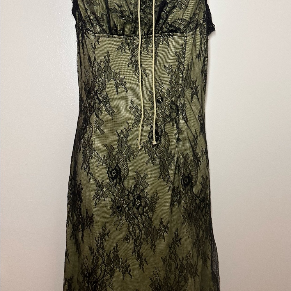 Cider Lace Overlay Chemise - Black and Olive